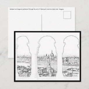 Carte Postale Illustration de Budapest et du parlement hongrois