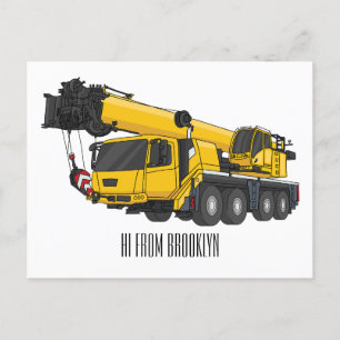 Carte Postale Illustration de camion de grue
