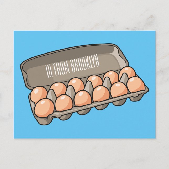 Carte Postale Illustration de carton d'oeufs (Devant)