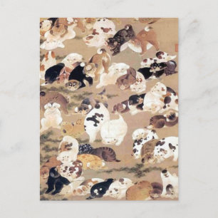 Carte Postale Illustration de Cent Chiens par Ito Jakuchu
