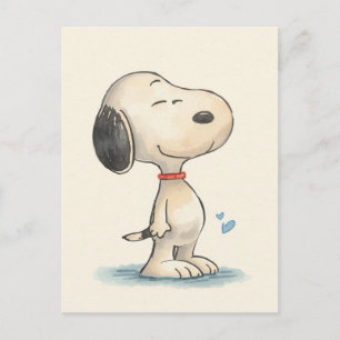 Carte Postale Illustration de chien Beagle à l'aquarelle mignonn
