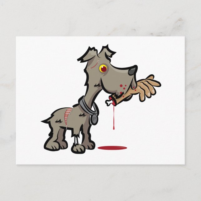 Carte Postale Illustration de Chien Zombie par Daily Undead (Devant)