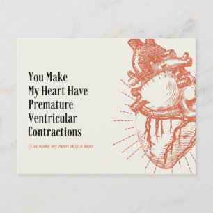 Carte Postale Illustration de cœur drôle Blague médicale