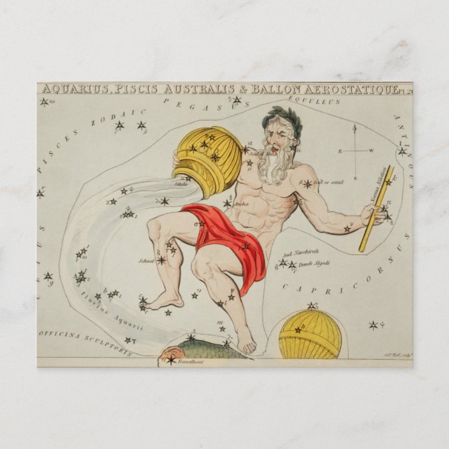 Carte Postale Illustration de constellation vintage (Devant)