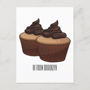 Carte Postale Illustration de Cupcake