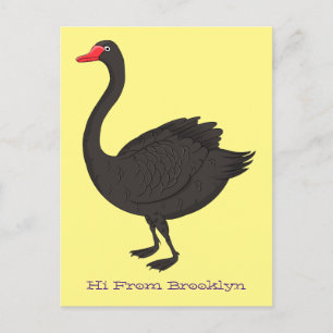 Carte Postale Illustration de cygne noir