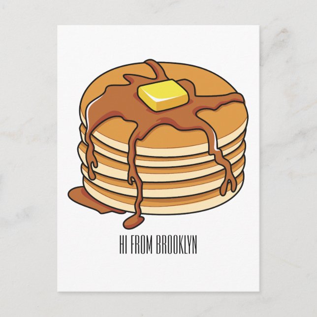 Carte Postale Illustration de dessin animé de Pancake (Devant)