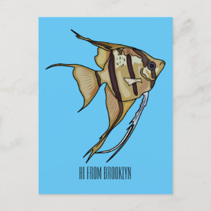 Carte Postale Illustration de dessin animé de poisson ange