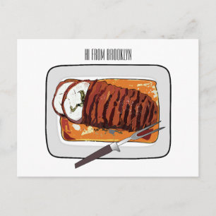 Carte Postale Illustration de dessin animé de poitrine de dinde 