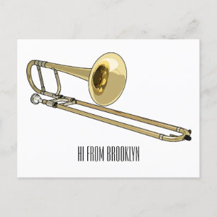 Carte Postale Illustration de dessin animé de Trombone