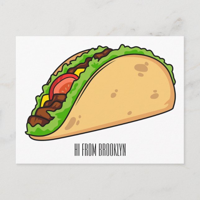Carte Postale Illustration de dessin sur Taco (Devant)