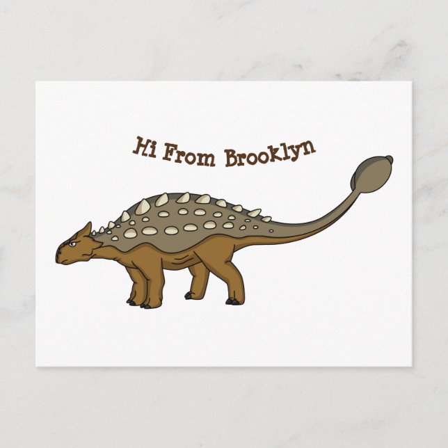 Carte Postale Illustration de dinosaure blindé Ankylosaurus (Devant)
