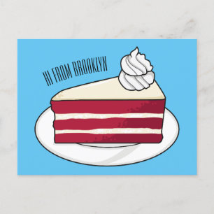 Carte Postale Illustration de gâteau en velours rouge