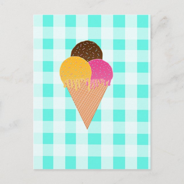 Carte Postale Illustration de glace colorée (Devant)