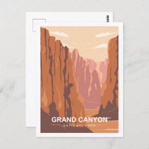 Carte Postale Illustration de Grand Canyon Travel Place