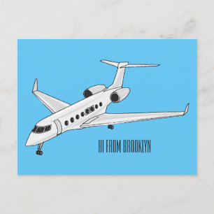Carte Postale Illustration de jet privé