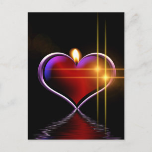 Carte Postale Illustration de la bougie cardiaque artistique col