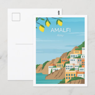 Carte Postale Illustration de la célèbre place de voyage d'Amalf