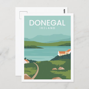 Carte Postale Illustration de la célèbre place de voyage Donegal