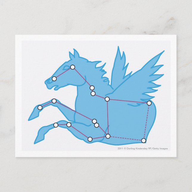 Carte Postale Illustration de la constellation Pegasus (Devant)