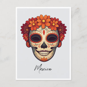 Carte Postale Illustration de la fête mexicaine du masque mort
