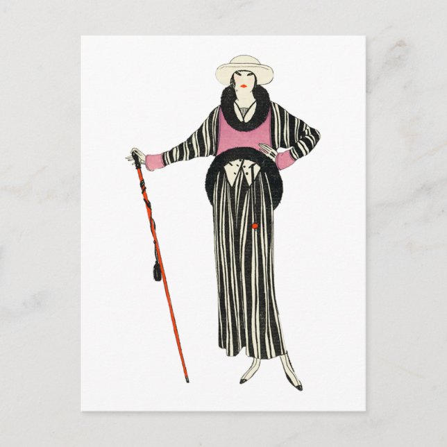 Carte Postale Illustration de la mode féminine des années 1920 (Devant)