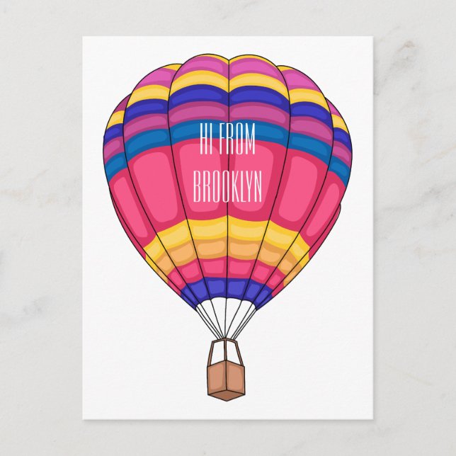 Carte Postale Illustration de la montgolfière (Devant)