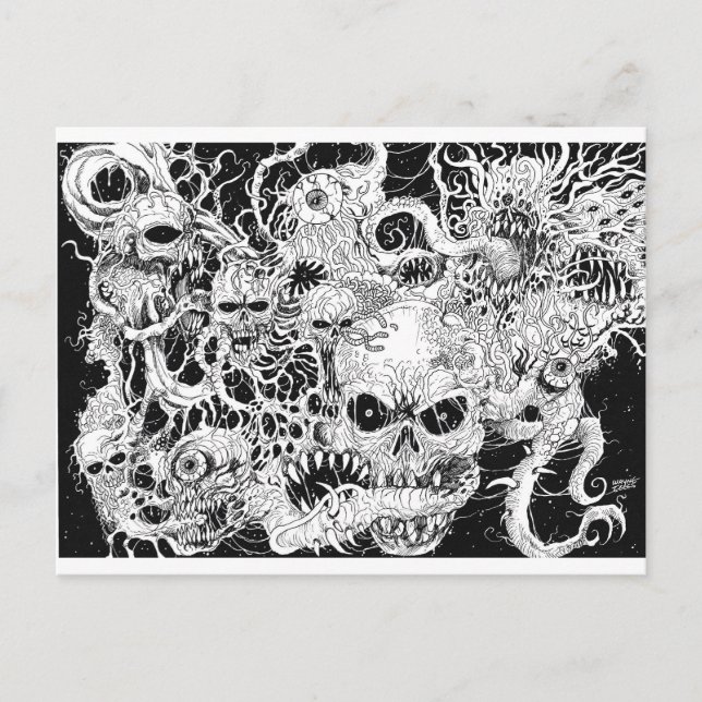 Carte Postale Illustration de la mort malsaine (Devant)