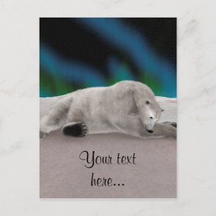 Carte Postale Illustration de la nature arctique de l'ours polai
