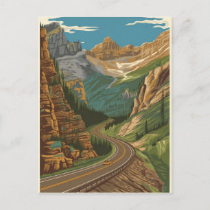 Carte Postale Illustration de la route Beartooth