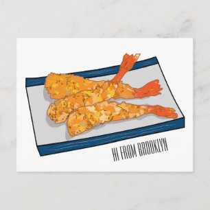 Carte Postale Illustration de la tempura crevette