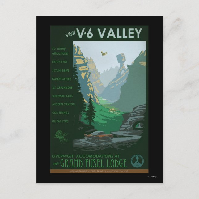 Carte Postale Illustration de la vallée V-6 (Devant)