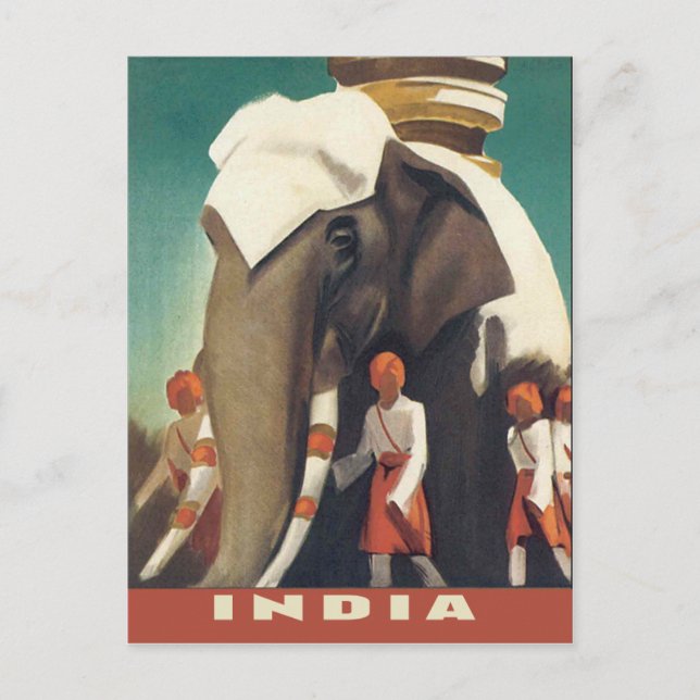 Carte Postale Illustration de l'affiche de voyage classique en I (Devant)