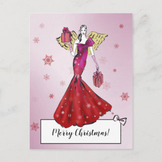 Carte Postale Illustration de l'ange de Noël branché