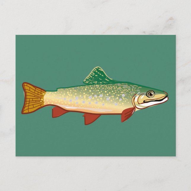 Carte Postale Illustration de l'art de la truite (Devant)