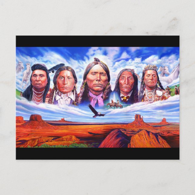 Carte Postale Illustration de l'art des Amérindiens (Devant)