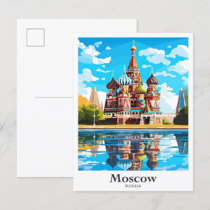 Carte Postale Illustration de l'art russe de Moscou