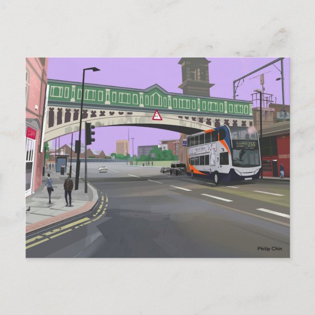 Carte Postale illustration de manchester Royaume-Uni (Devant)