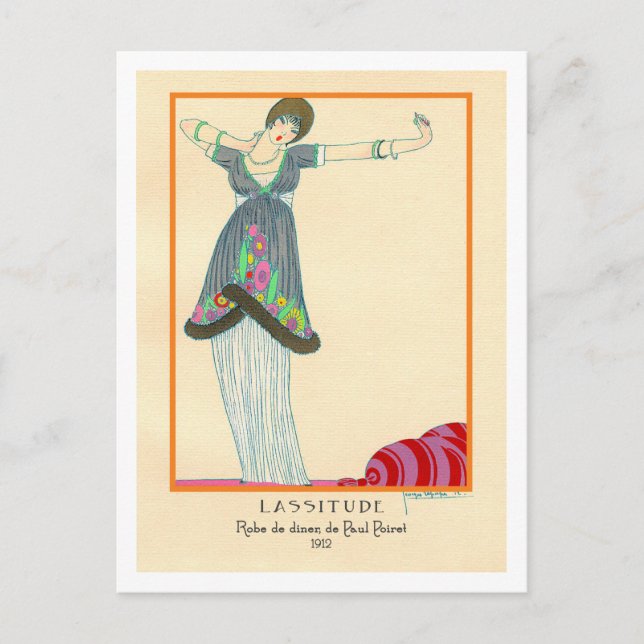 Carte Postale Illustration de mode Art déco Lepape (Devant)