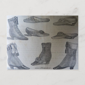 Carte postale, illustration de mode du 19e siècle 