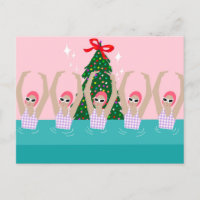 Illustration de nageurs artistiques Noël
