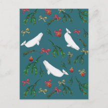 Illustration de Noël de la baleine béluga