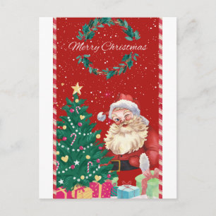 Carte Postale 🎄 Illustration de Noël de Père Noël mignon – Fest
