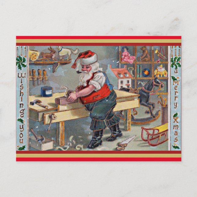 Carte Postale Illustration de Noël Vintage (Devant)