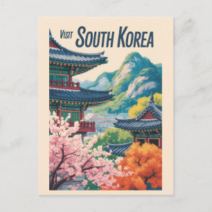Carte Postale Illustration de paysage de Corée du Sud Art de voy