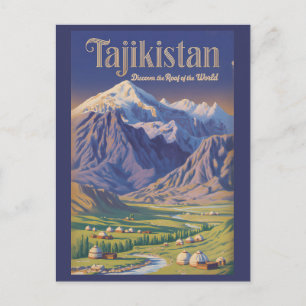 Carte Postale Illustration de paysage du Tadjikistan Art de voya