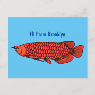 Carte Postale Illustration de poisson Red Arowana