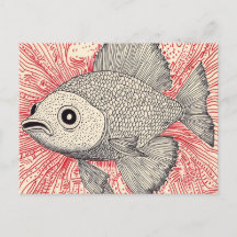 Illustration de poisson surréaliste - Style encre 