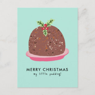 Carte Postale Illustration de pudding moderne de Noël joyeux
