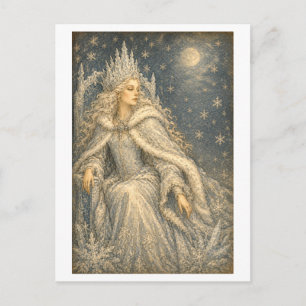 Carte Postale Illustration de style vintage de la Reine des Neig